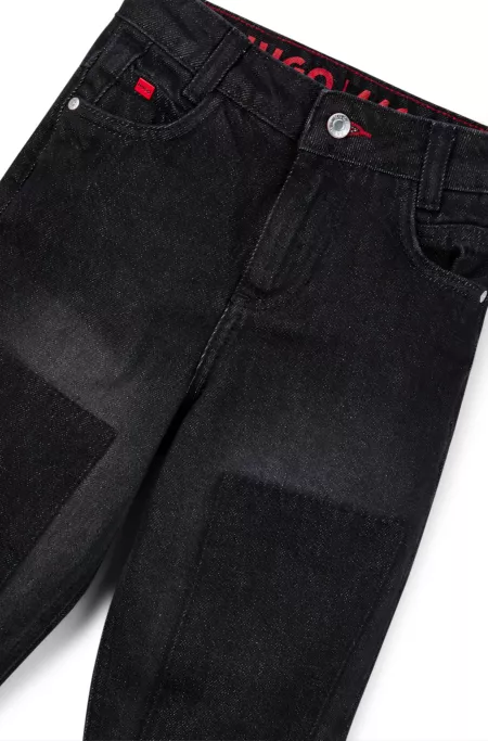 Kids' loose-fit jeans in black denim