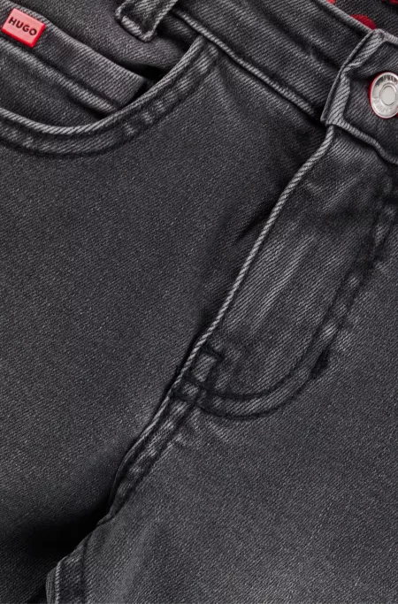 Kids' grey slim-fit jeans in stretch denim