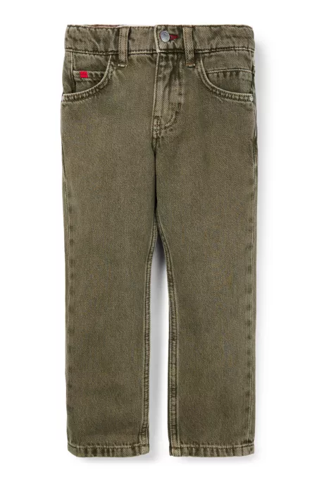 Kids' regular-fit jeans in green-tinted denim
