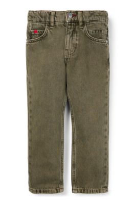 Kids' regular-fit jeans in green-tinted denim, Dark Green