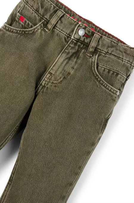 Kids' regular-fit jeans in green-tinted denim