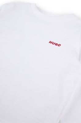 BOSS Kidswear logo-print cotton blanket - White