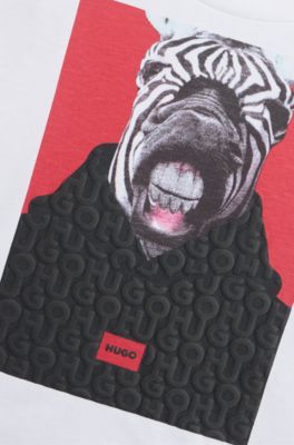 Kids' cotton-blend T-shirt with new-season artwork, White