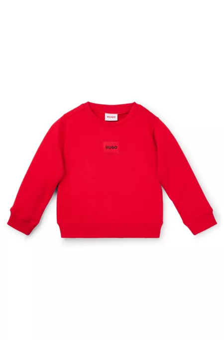 Kids' cotton-blend sweatshirt with red logo label