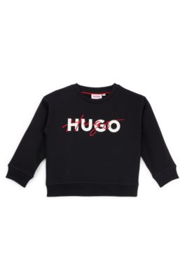 Kids' double-logo sweatshirt in a cotton blend, Black