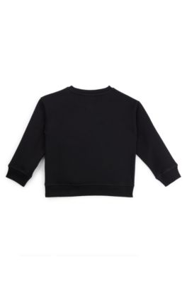 Kids' double-logo sweatshirt in a cotton blend, Black