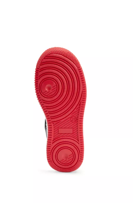 Kids' stacked-logo trainers in mixed materials