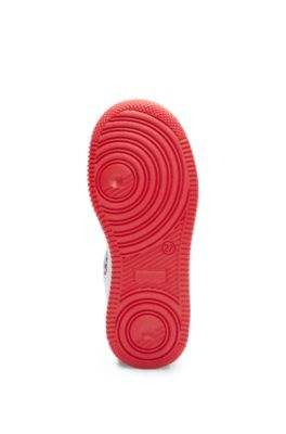 Kids' stacked-logo trainers in mixed materials, White