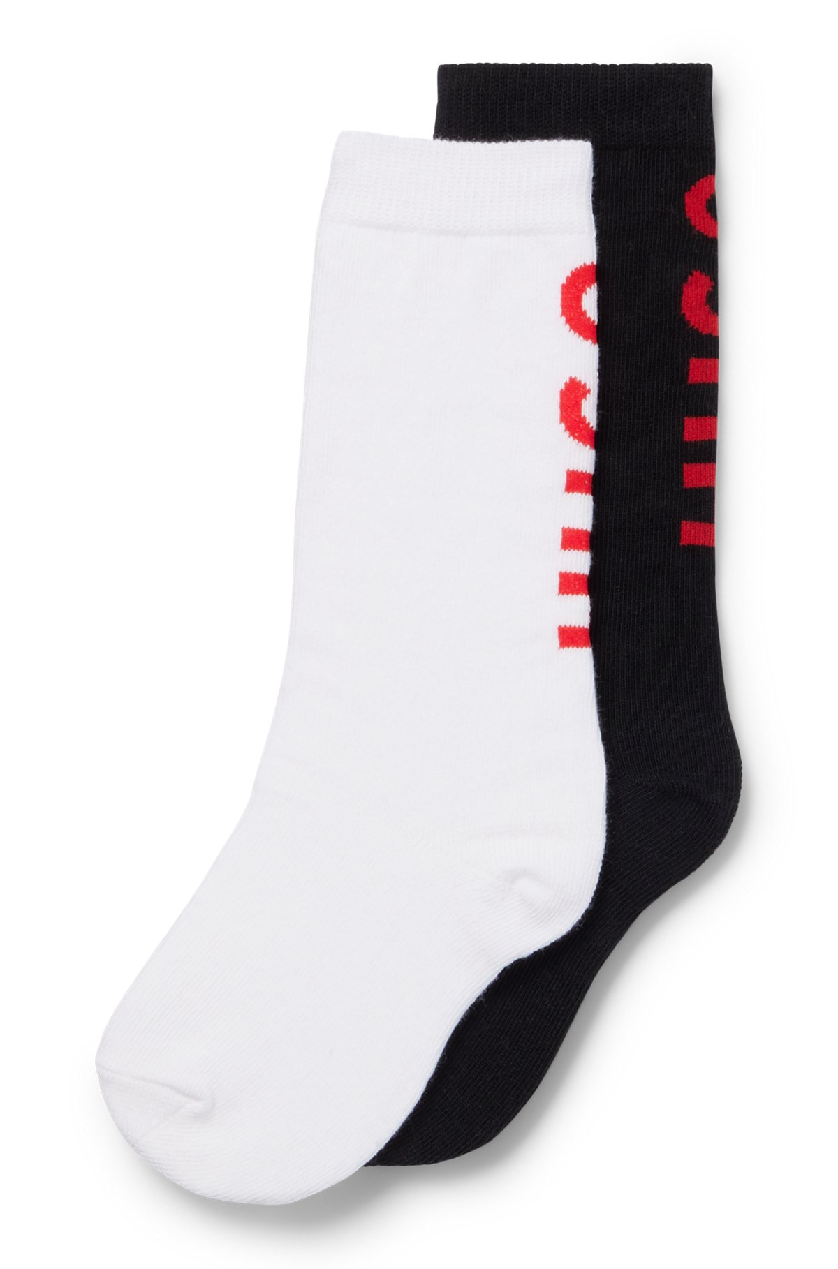 HUGO - Kids\' two-pack of regular-length socks with logos
