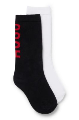 Kids' two-pack of regular-length socks with red logos, Assorted-Pre-Pack