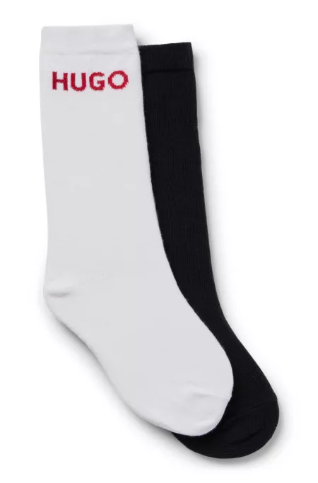 Two-pack of kids' socks with logo details