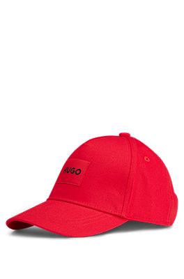 HUGO - Kids' cap in cotton twill with red logo label
