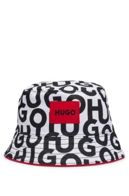 HUGO Kids reversible bucket hat in cotton with logo details