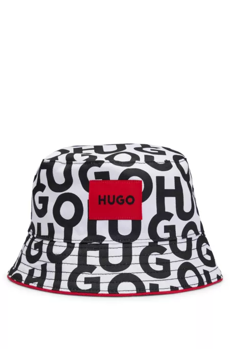 Kids' reversible bucket hat in cotton twill