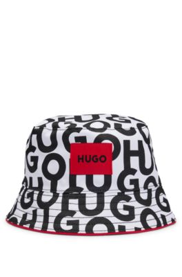 Kids' reversible bucket hat in cotton twill, Patterned