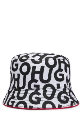 Kids' reversible bucket hat in cotton twill, Patterned