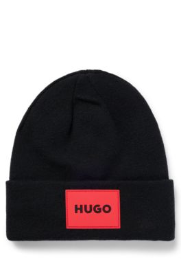 HUGO KIDS logo-patch beanie - Purple
