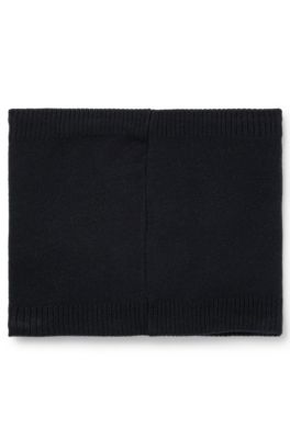 Kids' snood with red logo label, Black