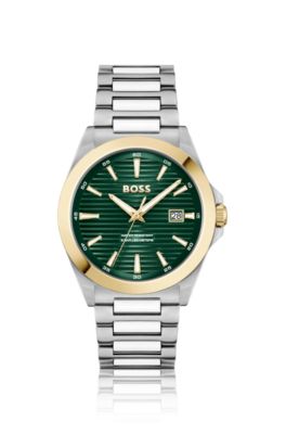 STRIKE Gold- and silver-tone watch with green grooved dial, Assorted-Pre-Pack