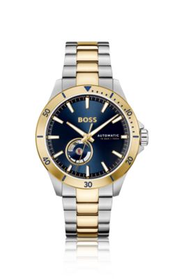 Reloj autom&aacute;tico en dos tonos con esfera azul marino, Assorted-Pre-Pack