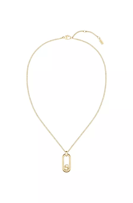 Gold-tone chain necklace with Double B monogram pendant