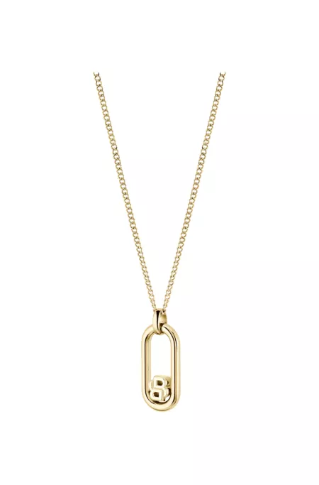 Gold-tone chain necklace with Double B monogram pendant