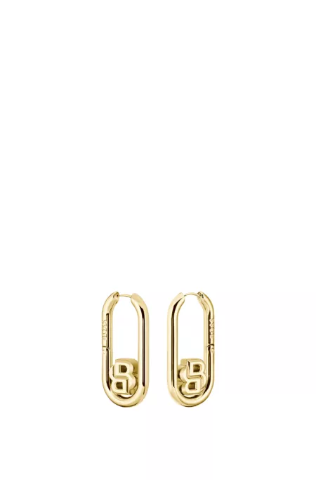 Gold-tone hoop earrings with Double B monograms