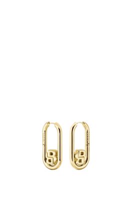 Gold-tone hoop earrings with Double B monograms, Assorted-Pre-Pack