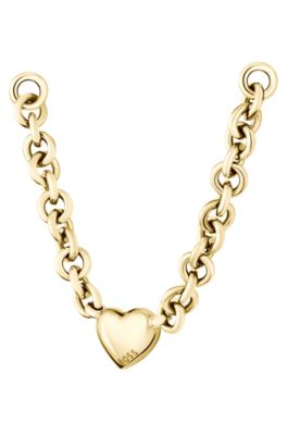 Heart-charm necklace in gold-tone steel