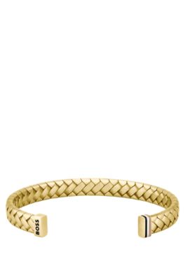 Gold-tone cuff with herringbone pattern, Assorted-Pre-Pack