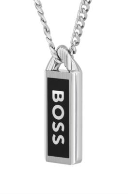Necklace with logo plate, Assorted-Pre-Pack