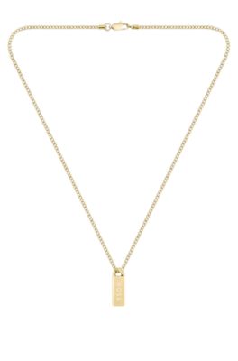 Gold-tone necklace with ink-filled logo pendant, Assorted-Pre-Pack