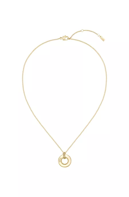 Gold-tone necklace with logo hoop