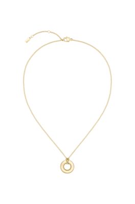 Gold-tone necklace with logo hoop, Assorted-Pre-Pack