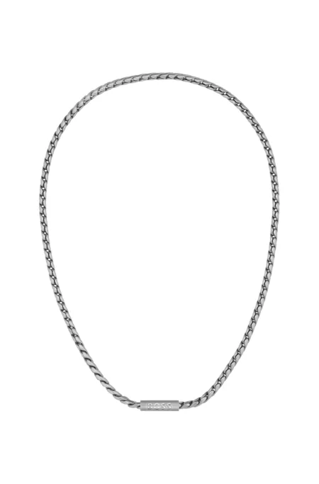 Silver-tone necklace with braided chain