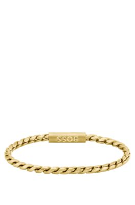 Gold-tone cuff with braided chain, Assorted-Pre-Pack