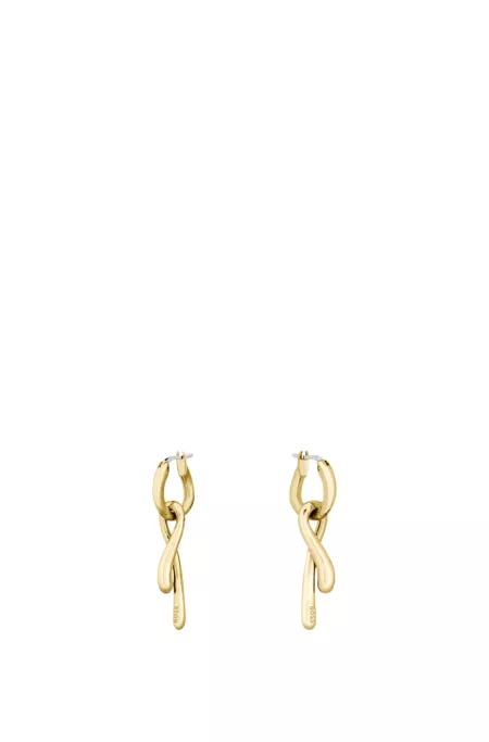 Ribbon-style earrings in a gold-tone effect