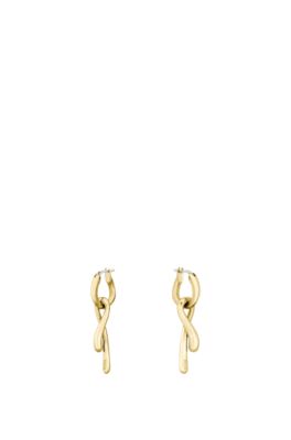 Ribbon-style earrings in a gold-tone effect, Assorted-Pre-Pack
