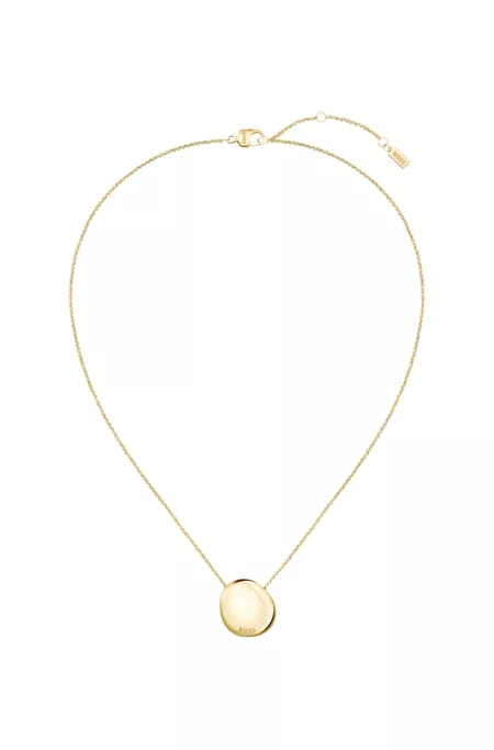 Gold-tone necklace with pebble-style pendant
