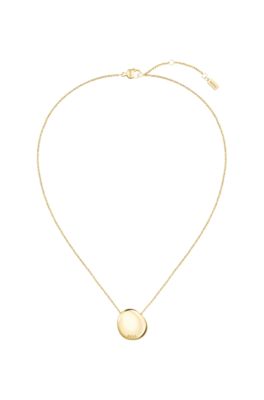 Gold-tone necklace with pebble-style pendant, Assorted-Pre-Pack