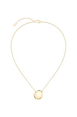 Gold-tone necklace with pebble-style pendant, Assorted-Pre-Pack