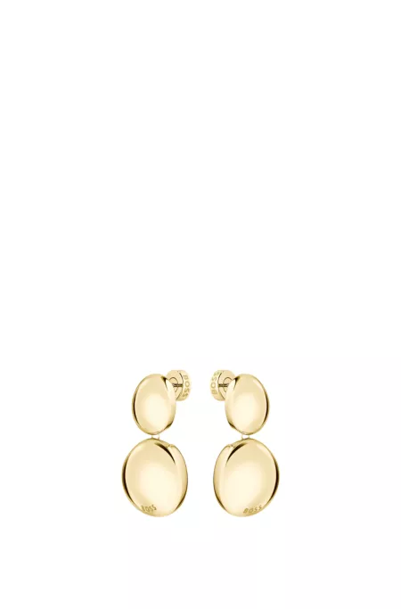 Gold-tone earrings with pebble style