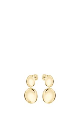 Gold-tone earrings with pebble style, Assorted-Pre-Pack