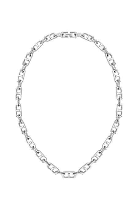 Polished and brushed chain necklace