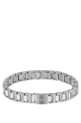 Silver-tone link cuff with logo closure, Assorted-Pre-Pack
