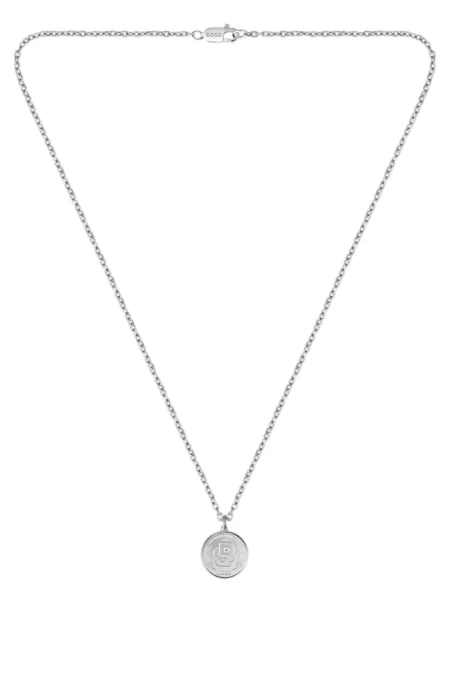 Silver-tone necklace with Double B monogram medallion