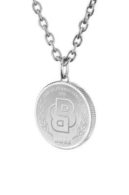 Collar plateado con medall&oacute;n con monograma Double&nbsp;B, Assorted-Pre-Pack