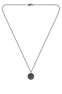 Black-plated necklace with Double B monogram medallion, Assorted-Pre-Pack