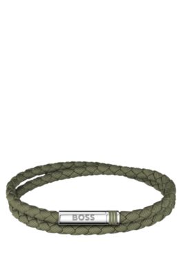Brazalete verde de trenza doble con logo en el cierre, Assorted-Pre-Pack