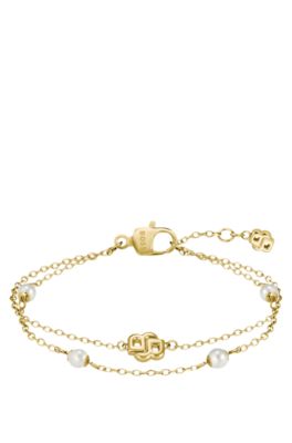 Layered gold-tone bracelet with Double B monogram, Assorted-Pre-Pack
